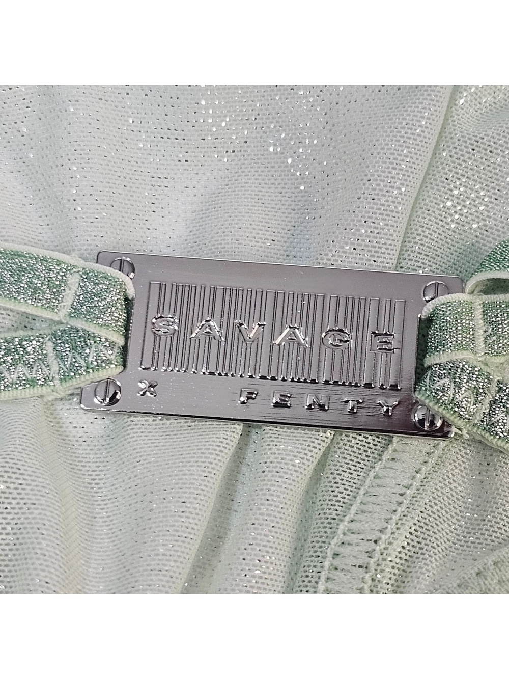 Savage X Fenty Mint Shimmer Underwire Bustier & Brief Set - Picture 4 of 6